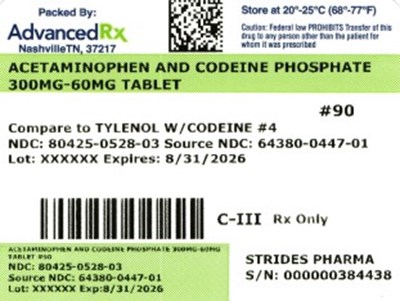 Acetamino And Codeine 300/60mg #90 (Acetamino And Codeine 8025 0528 03)